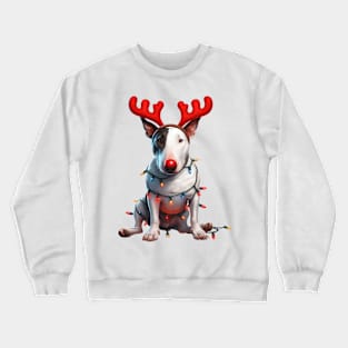 Christmas Red Nose Bull Terrier Dog Crewneck Sweatshirt
